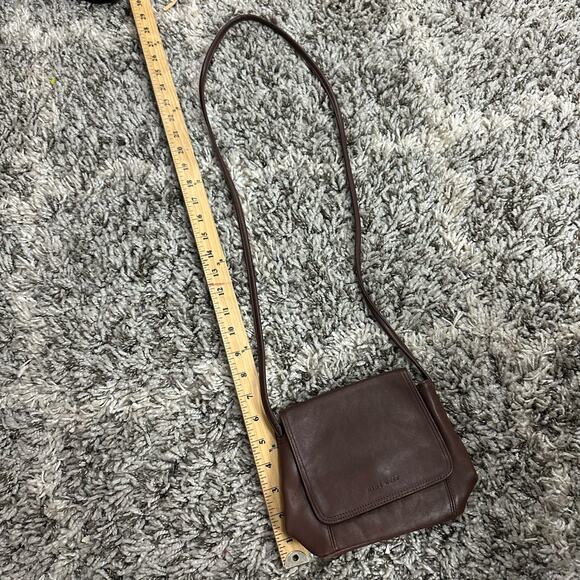 Nine West Brown Leather Crossbody Flap Purse 2000s Y2k Vintage - Picture 11 of 11